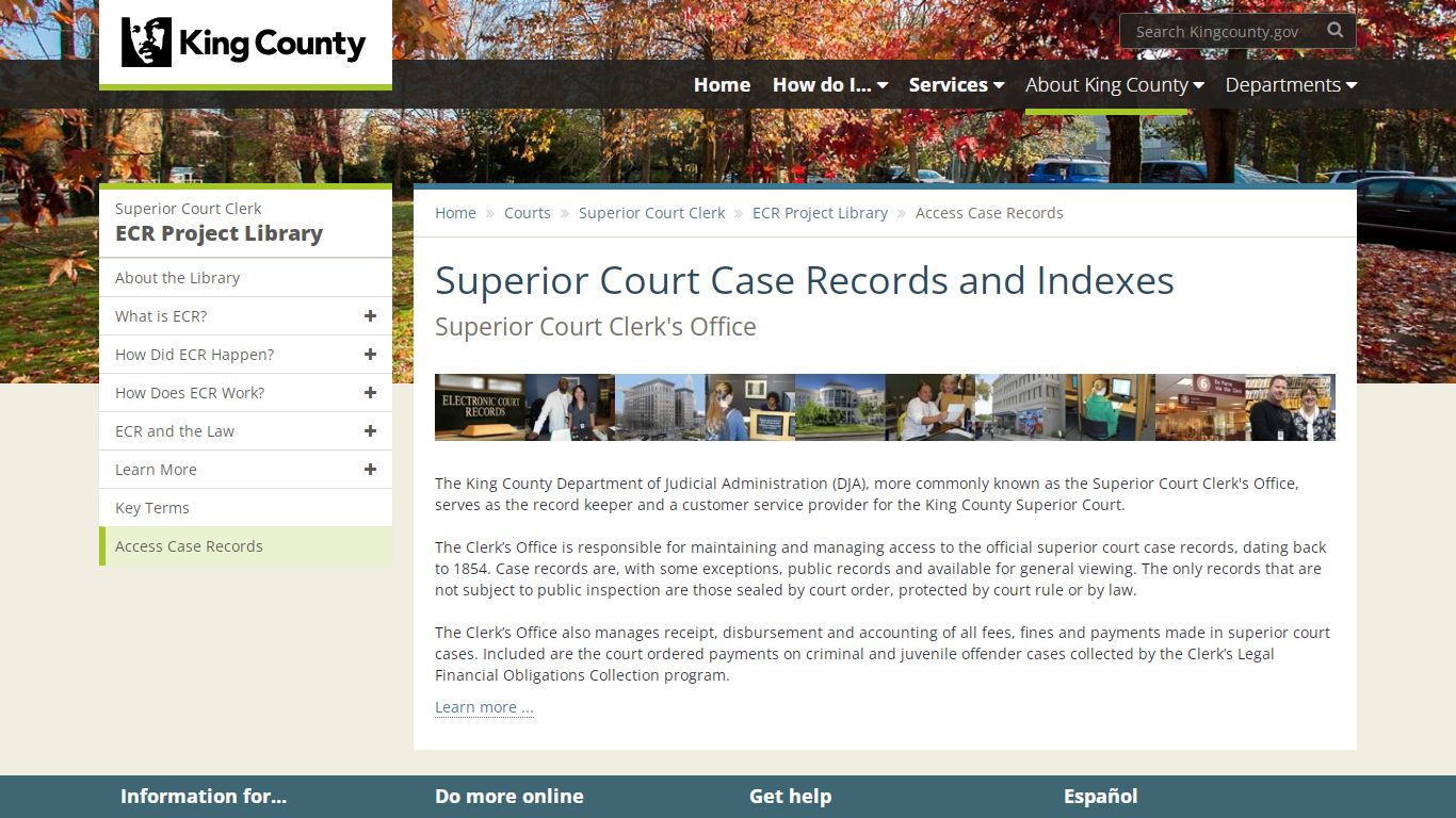 Superior Court Case Records and Indexes - King County