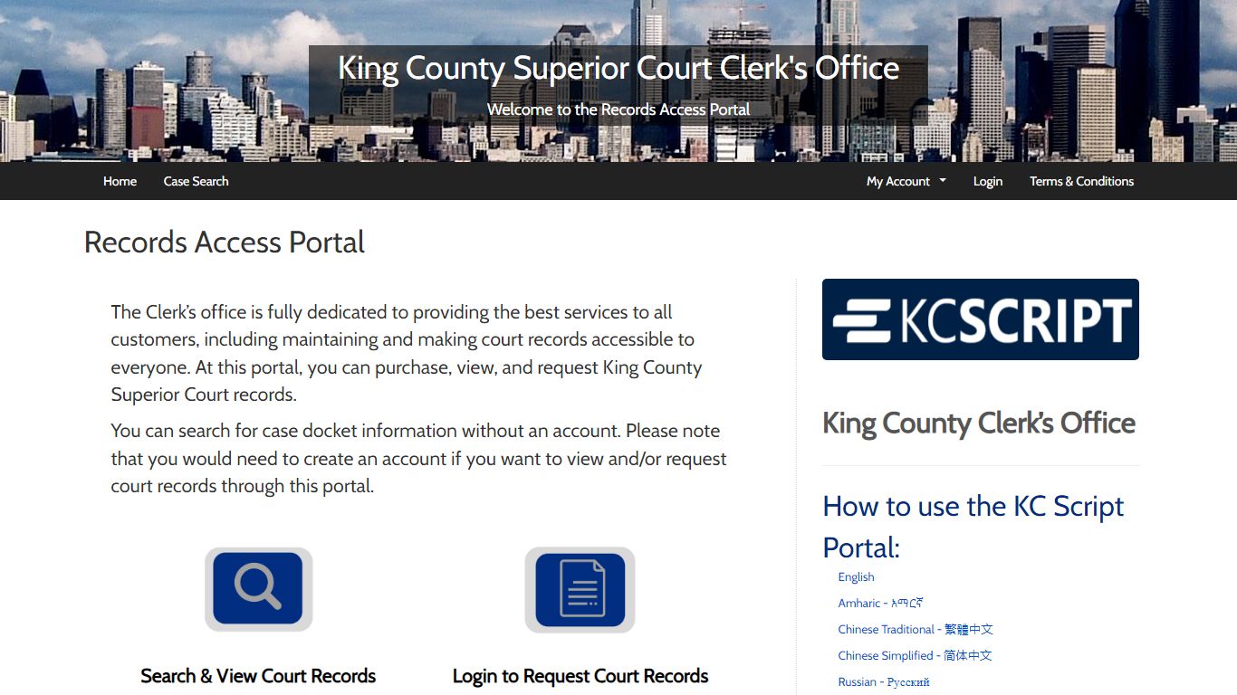 Records Access Portal | KC-Script Portal - King County, Washington